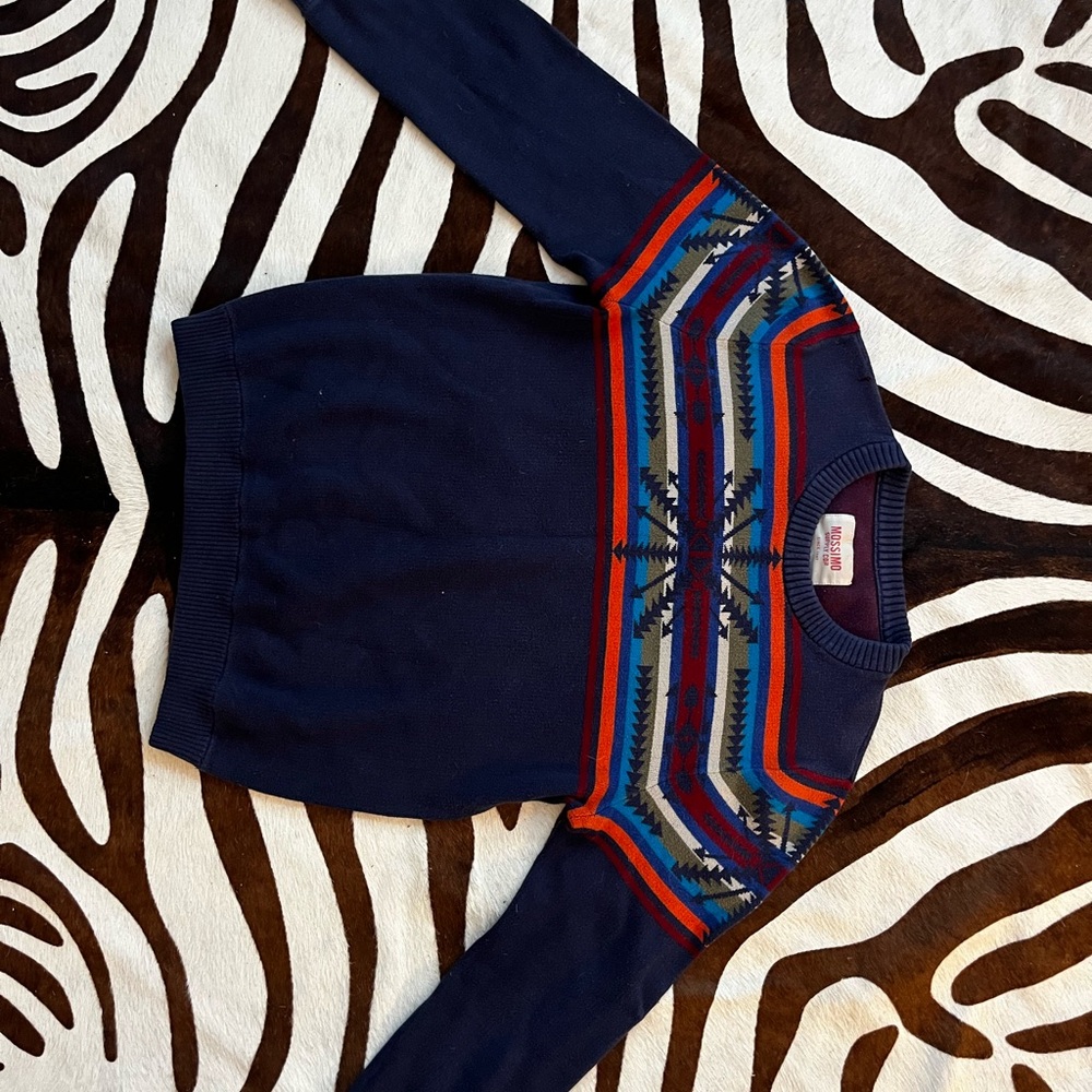 Mossimo Supply Co. Navy and Red Crewneck Sweater
